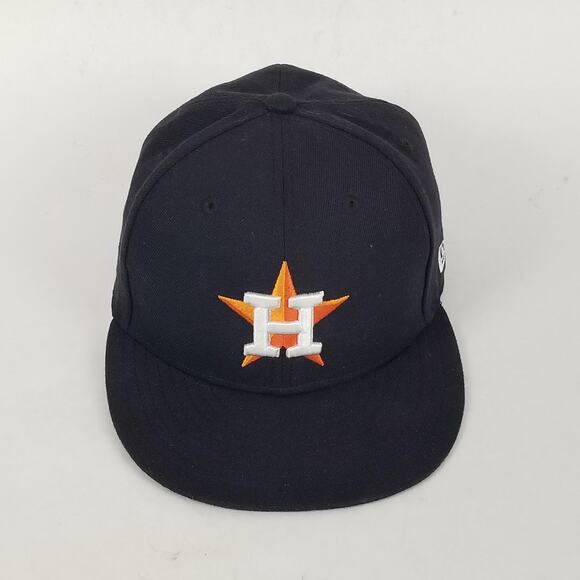 Houston Astros Hat Cap Fitted Mens 7 3/8 Navy MLB Baseball 59FIFTY New Era - Picture 1 of 11
